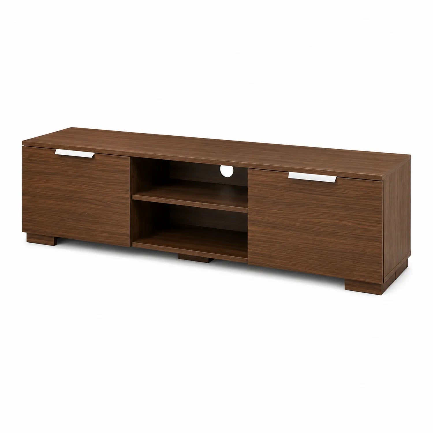 TV-Schrank Holz Braun 150x40x45 cm mit Türen und Regalen