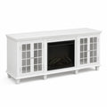 Weißes MDF-TV-Möbel mit Elektrokamin, 152 cm