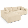Ecksofa L-Form Cordstoff Beige 280x160 cm