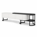 TV-Schrank Weiß/Schwarz Holz Metall 180cm