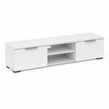TV-Schrank Holz mit 2 Türen und Regalen 180x40x35cm Weiß