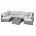 Polyrattan Outdoor Ecksofa-Set 6-teilig Grau