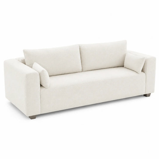 3-Sitzer Sofa Creme Stoff 200cm x 85cm x 75cm